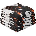 thumbnail image 4 of GZHJMY Soft Absorbent Reusable Kitchen Towels, Set of 4|28x18 in, Halloween Spider Skeleton Dining Kitchen Living Room Tea Towels Dish Towels Decorative Towels, 4 of 7