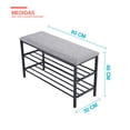 thumbnail image 2 of Zapatera Banco Acolchado 3 Niveles Resistente Impermeable ELLY DECOR ED-BZ80BK, 2 of 6