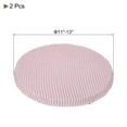 thumbnail image 2 of 2 Pack Round Bar Stool Covers Dia.11"-16", Non-slip Round Seat Cushions for Chairs Stool Slipcovers Pink, 2 of 6