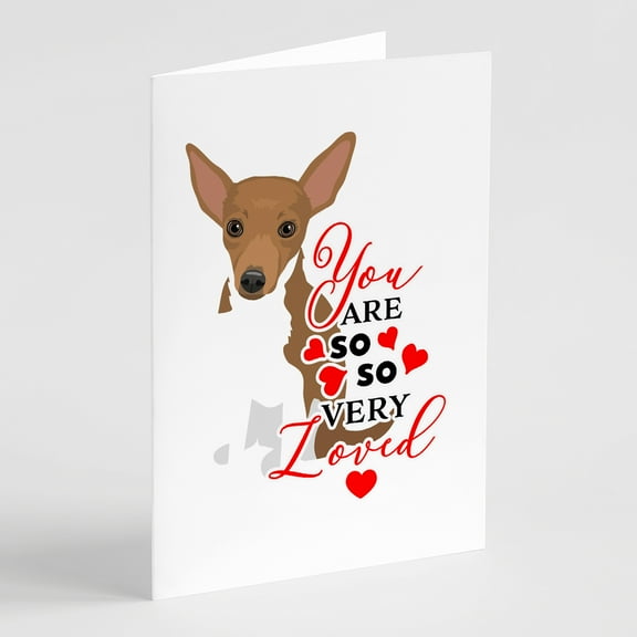 Chihuahua Chocolate and White #1 so Loved Greeting Cards and Envelopes Pack of 8 7 in x 5 in