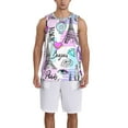 thumbnail image 4 of Easygdp Sunflowers Leaves And Birds Men's Mesh Basketball Jersey Quick Drying Sleeveless Shirts Fitted Muscle Tank Tops Sport Round Neck T-Shirt - Small, 4 of 9