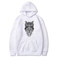thumbnail image 2 of Sudadera gruesa con capucha para hombre, ropa deportiva con estampado de cara de búho, de gran tamaño, cómoda, para invierno y otoño, 2 of 3