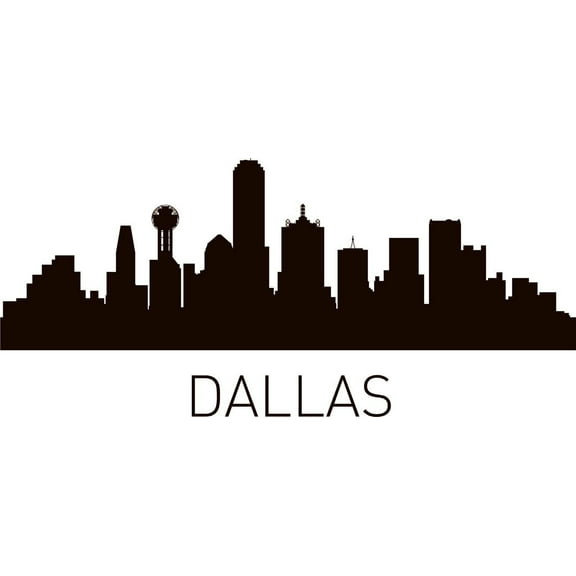 Dallas United States Major City Geographical Map Landmark - Vinyl Wall Decal - 20x60