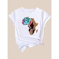 thumbnail image 3 of Camiseta deportiva con estampado de retrato para mujer, manga corta, cuello redondo, informal, para entrenamiento, ropa deportiva para mujer, camiseta deportiva de ocio., 3 of 7