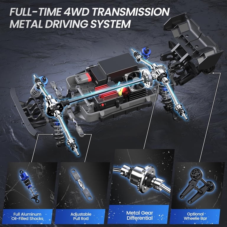 Deerc H16E Brushless RC Monster Truck, 70kph 4x4 photo 3