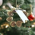 thumbnail image 6 of Pinecone Wreath under $5! Cagogo Mini Pinecone Christmas Wreath, Rustic Natural Ornament, Hanging Tree Decoration, Fireplace Mantel Decor, Holiday Window Accent, Set of Two Wreaths, 6 of 6