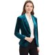 thumbnail image 1 of Chaqueta de Terciopelo Allegra K con Botones y Cuello Chal Lago Azul XS, 1 of 7