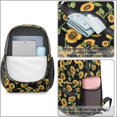 thumbnail image 4 of Sunflower Black Pattern 17" Waterproof Oxford School Backpacks for Teens, S-Shape Padded Straps, for School, Travel, Hiking, Camping, 4 of 5