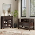 thumbnail image 5 of Simpli Home Acadian Solid Wood 48 inch Wide Storage Bench with Shelf and 36 inch Wide Storage Cabinet in Brunette Brown, 5 of 12