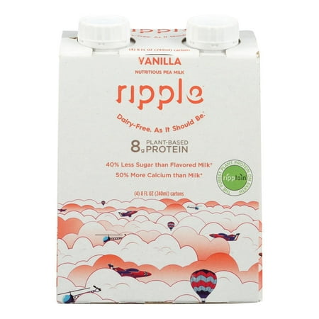 Ripple Foods Ripple Aseptic Vanilla Plant Based With Pea Protein - Case of 4 - 4/8 FZ