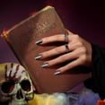 thumbnail image 3 of Press On Nails BtartBox Almond Spooky Sparkle Cat Eye Grey, 3 of 8