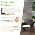 thumbnail image 4 of Gymax 3PCS Patio PE Rattan Conversation Furniture Set Bistro Set w/ Waterproof Cover Off White, 4 of 10