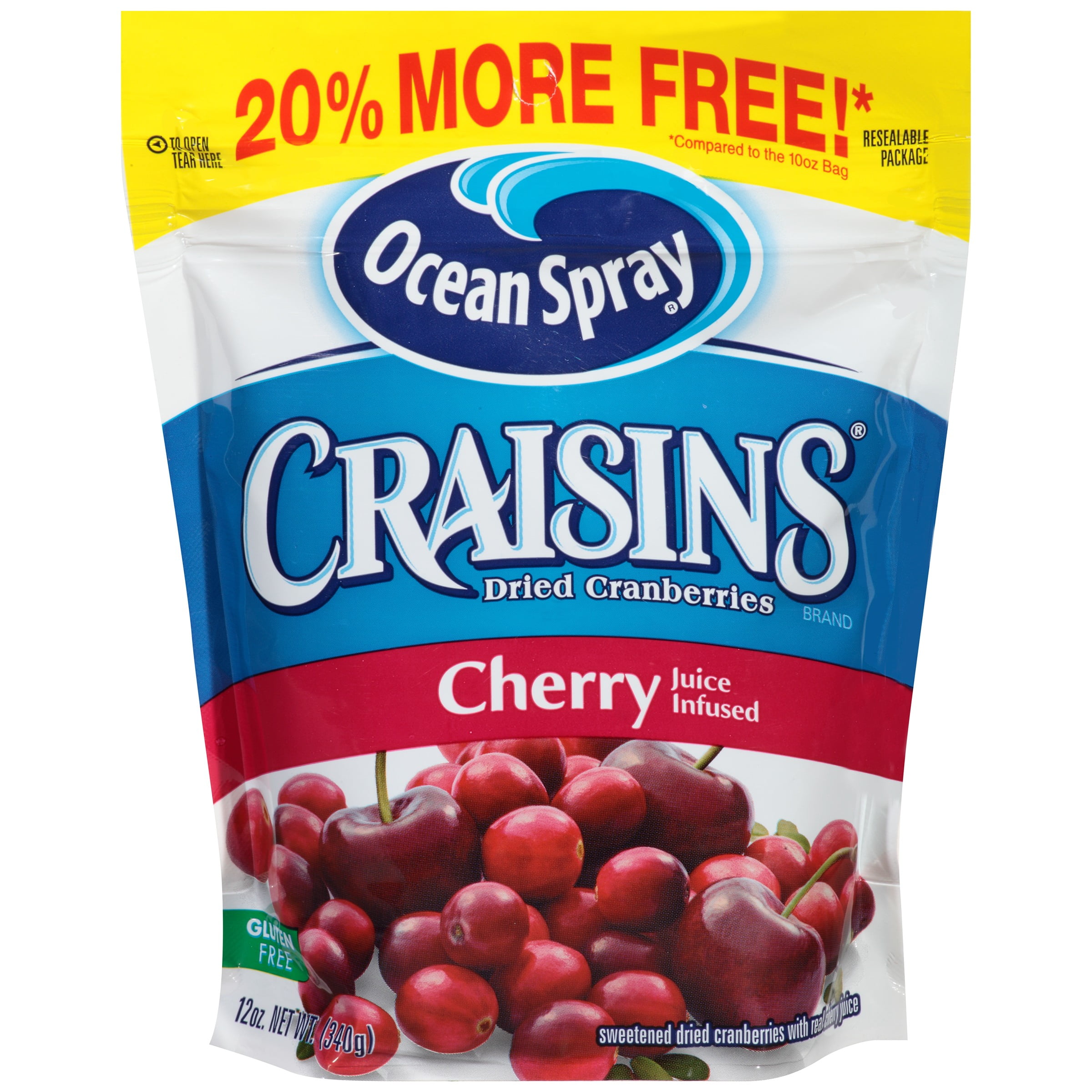 Ocean Spray Craisins Dried Cranberries, Cherry Flavored, 12 Oz. Resealable Bag by Ocean Spray Cranberries, Inc.