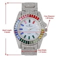 thumbnail image 4 of Charles Raymond Iced Out Mens Color on Blast Watch Single or Combo Sets with Blinged Out Bracelets Set. Iced Out Colourful Rainbow Flame Collection (ST10414 SLV), 4 of 4
