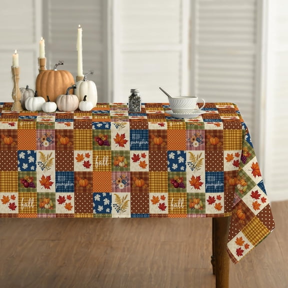 Xchearser Fall Tablecloth 60 x 84 Inch Rectangular Autumn Maple Leaves