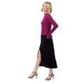 thumbnail image 6 of Jessica Simpson Women's and Women's Plus Velveteen Midi Skirt with Front Slit, Sizes 2-24W, 6 of 6
