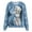 Blue, variant on Fshinging Sweatshirts for Women Trendy Essentials Animal Casual Loose Cute Cat Print Long Sleeve Round Neck Top