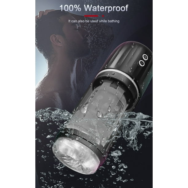 XBONP Waterproof Automatic Male Masturbator Cup with 7 Powerful Sucking Rotating  Modes Mens Vibrating Stroker Black 