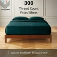 thumbnail image 2 of Fitted Sheet Only - Twin Size, Teal Blue Color 300-Thread-Count Egyptian Cotton 15-inch Deep Pockets 1-PC Bottom Fitted Sheet, 2 of 7