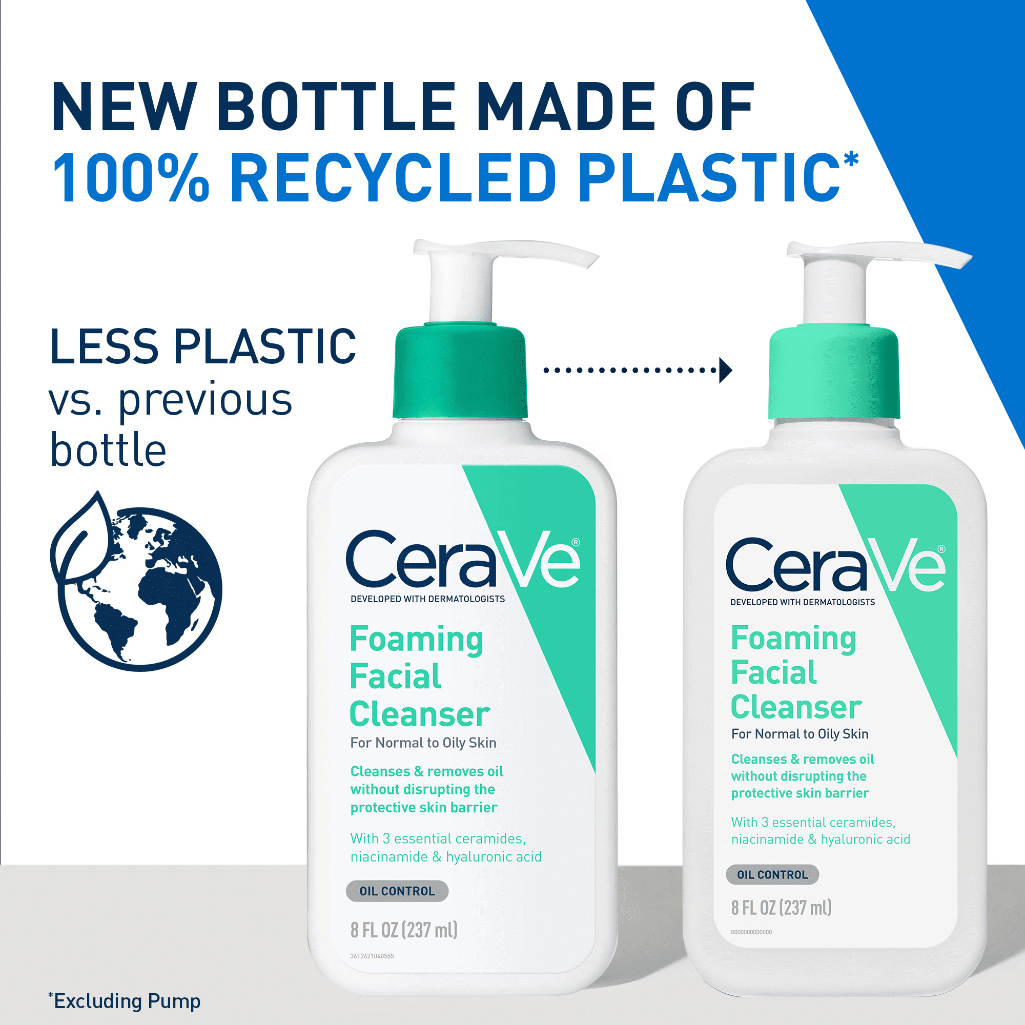 CeraVe Skin Care Gel Foaming Facial Cleanser Ceramides Non-Drying for Normal to Oily Skin, 8 fl oz