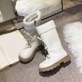 thumbnail image 4 of Quealent Fluffy Boots for Little Kids/Big Kids Zipper Fuzzy Warm Winter Short Boots with Faux Furry Lining Bootie Shoes Beige for Size 9, 4 of 8