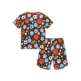 thumbnail image 3 of QEFJNO 2-8Y Kids Boys Cotton Pajamas Set 2PCS Short Sleeve Top and Shorts for Toddler Boys Soccer Pjs Summer, 3 of 10