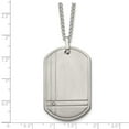 thumbnail image 5 of Titanium Curb Necklace with Pendants Chain Chisel Brushed .01 carat Diamond Dog Tag 22 inch 28 mm, 5 of 5