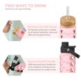 thumbnail image 5 of MUKOKO 24oz Glass Water Bottles, Motivational Water Tumbler with 2 Lids-Handle Spout Lid&Bamboo Straw Lid, Time Marker Reminder and Silicone Sleeve, Pink, 5 of 7