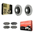 thumbnail image 1 of Transit Auto Rear Coated Drilled Slotted Disc Brake Rotors and Semi-Metallic Pads Kit for Car Mazda 3 Sport KDF-100539, 1 of 11