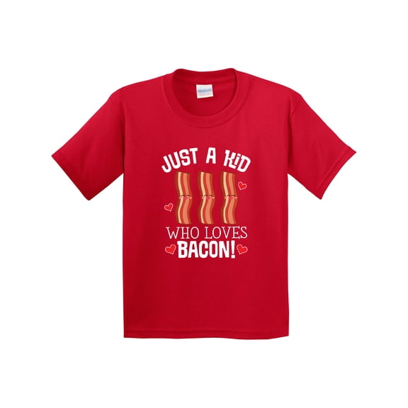 Inktastic Just a Kid Who Loves Bacon Youth T-Shirt