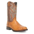 thumbnail image 2 of Dingo Mens Ranger Leather Embroidered Ostrich Print Round Toe Cowboy  Mid C, 2 of 5