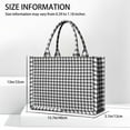 thumbnail image 3 of Large Capacity Tote Bag,Black White Gingham Checkered Pattern Handbag Fashion Luxury Tote Bag,15.7"x13"x 5.1" Inches,Laptop Compatible, 3 of 6