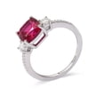thumbnail image 4 of Lab Grown Ruby Cushion Three Stone Ring, 4 of 9