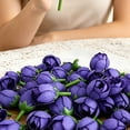 thumbnail image 6 of 1Pc Artificial Silk Flower Heads for Decoration,Small Rose Buds,Flower Heads in for Crafts Carnation Peony Artificial Rose Flower Heads European Wedding Decoration DIY Accessories Flowers,Dark Purple, 6 of 7