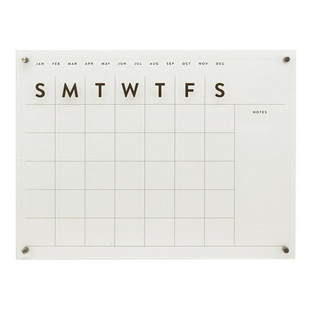 Parisloft Reusable Acrylic Calendar for Wall, Clear Acrylic Monthly