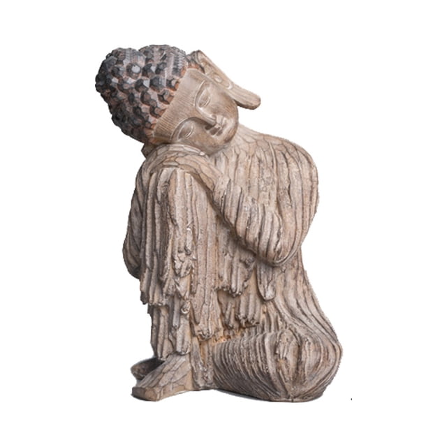 Estatua de Buda Zen Sleep de resina, 20 cm, para jardín y patio
