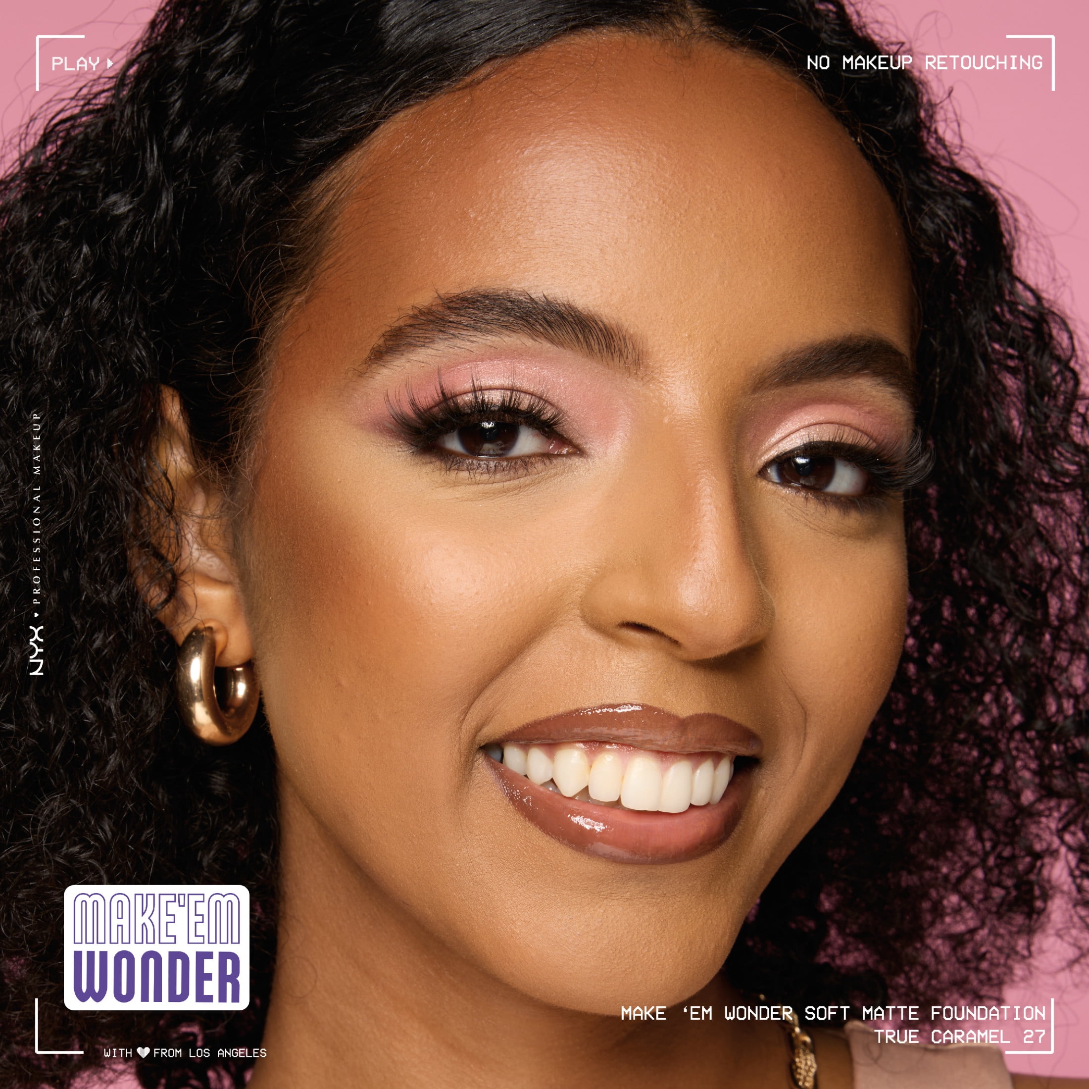 NYX Professional Makeup Make 'EM Wonder, 24H Soft Matte Foundation Makeup, TRUE CARAMEL 27