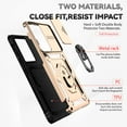 thumbnail image 2 of Galaxy S21 Ultra Case,Dteck Shockproof Rubber Rugged Case Hybrid Hard Ring Holder Kickstand Slide Camera Lens Protector Cover for Samsung Galaxy S21 Ultra,Gold, 2 of 8