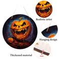 thumbnail image 3 of Unique Halloween Door Decoration;Scary Pumpkin Patterned Door Sign; Wooden Halloween Wreath;Festive Halloween Wall and Door Hangings, 3 of 5
