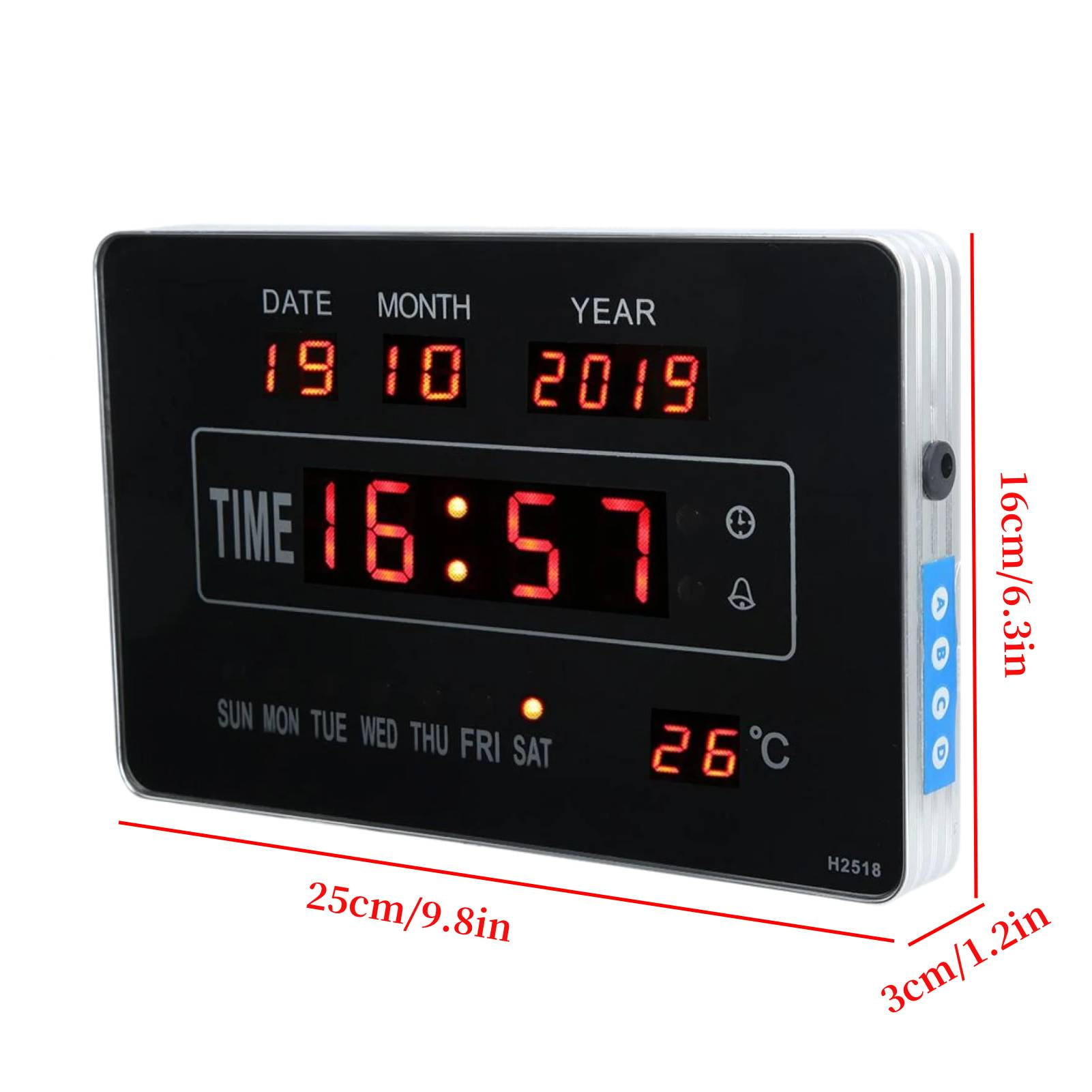 Fyydes LED Digital Calendar Day Alarm Clock, Date Display