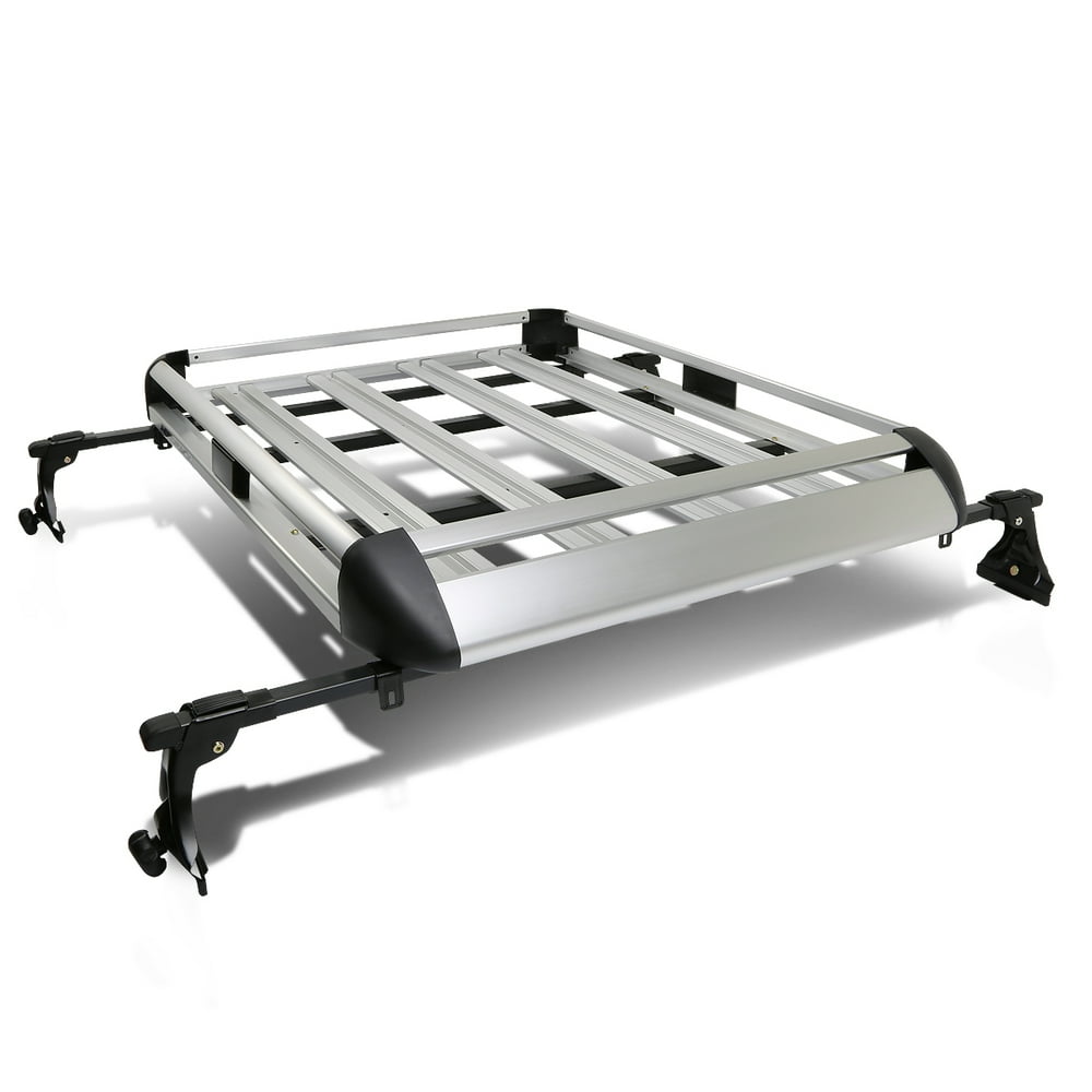 50" x 38" Aluminum Roof Rack Top Cargo Carrier Basket+Cross Bar (Silver