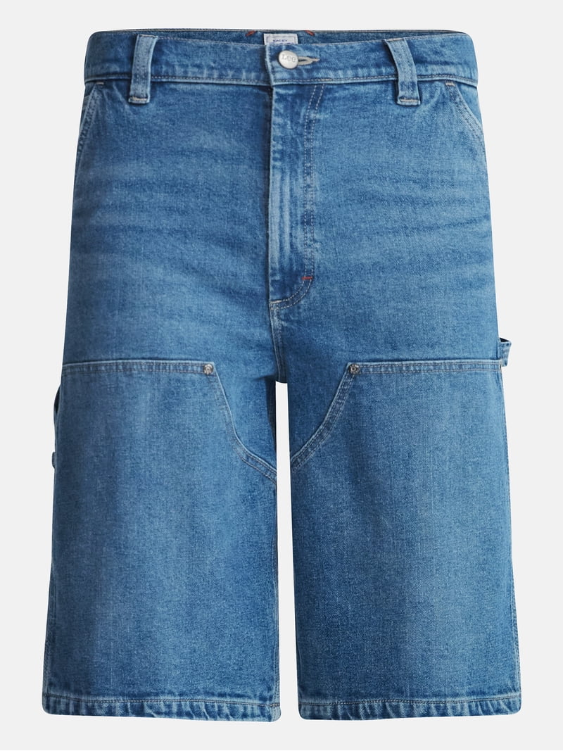 Kacey Lee Men's Loose Skater Carpenter Denim Shorts, Sizes 30-40