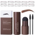 thumbnail image 1 of ibcccndc One Step Eyebrow Stamp Shaping Kit - Eyebrow Powder Stamp with 10 Reusable Eyebrow Stencils 2 Eyebrow Pen Brushes, Long Lasting Waterproof Eyebrow Makeup (natural brown), 1 of 5