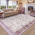 thumbnail image 7 of Jamfeel Area Rugs for Bedroom Floral Printed Ultra-Thin Low Pile Washable Rug for Living Room 5'x8' Purple and Yellow, 7 of 7