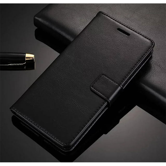 Magnetic Leather Wallet Stand Case Cover Card Holder For Samsung Galaxy S21 Ultra (Black)