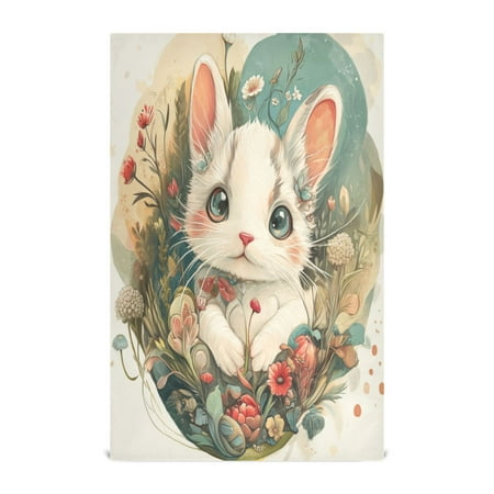 

Kitchen Towel 28x18 Inches x6，Plate Towel Decorative Towel Napkin Tea Towel Tea Towels For Kitchen Dish Cloths & Dish Towels Flowers and Cartoon Rabbit