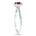 thumbnail image 2 of SZUL Women's Ruby and Diamond Halo Ring in 10K White Gold, 2 of 6