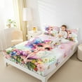 thumbnail image 4 of Feelyou Cartoon Fairy Elf Twin Sheet Sets, Jungle Mushroom Flower Twin Fitted Sheet, Dreamy Butterfly Animal Flat Sheet, Super Cozy Room Decor, 3 Pieces, 4 of 7