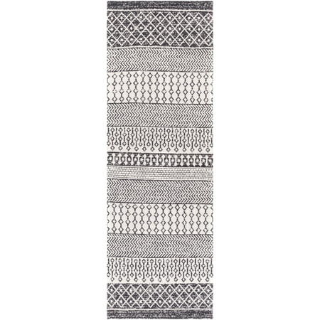 Artistic Weavers La Casa Tribal Machine Washable Runner Area Rug  Black  2 6  x 7 3