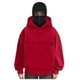 thumbnail image 4 of larppty Unisex Cat Pouch Hoodie Half Zipper Double Hooded Sweatshirt Pet Cat Dog Holder Carrier Sweatshirt (Red, XXL), 4 of 4